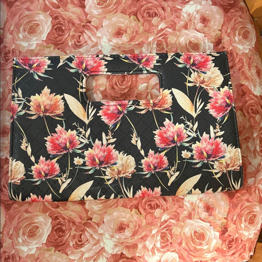 Floral Cutout Handle Clutch